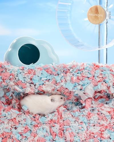 BUCATSTATE Hamster Bedding 70L, 99% Dust-Free Guinea Pig Bedding Odor Control, Cozy Paper Small Animal Beddings for Rabbit Rat Syrian Dwarf Hamsters Gerbils (White) — view 7