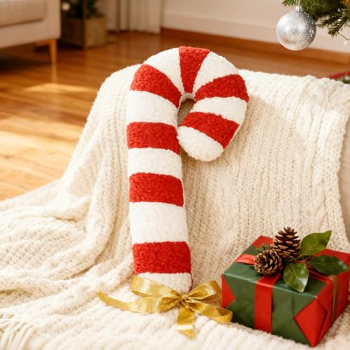 Weihnachtsdeko Zuckerstangen Kissen, Weihnachtskissen Zuckerstangen...