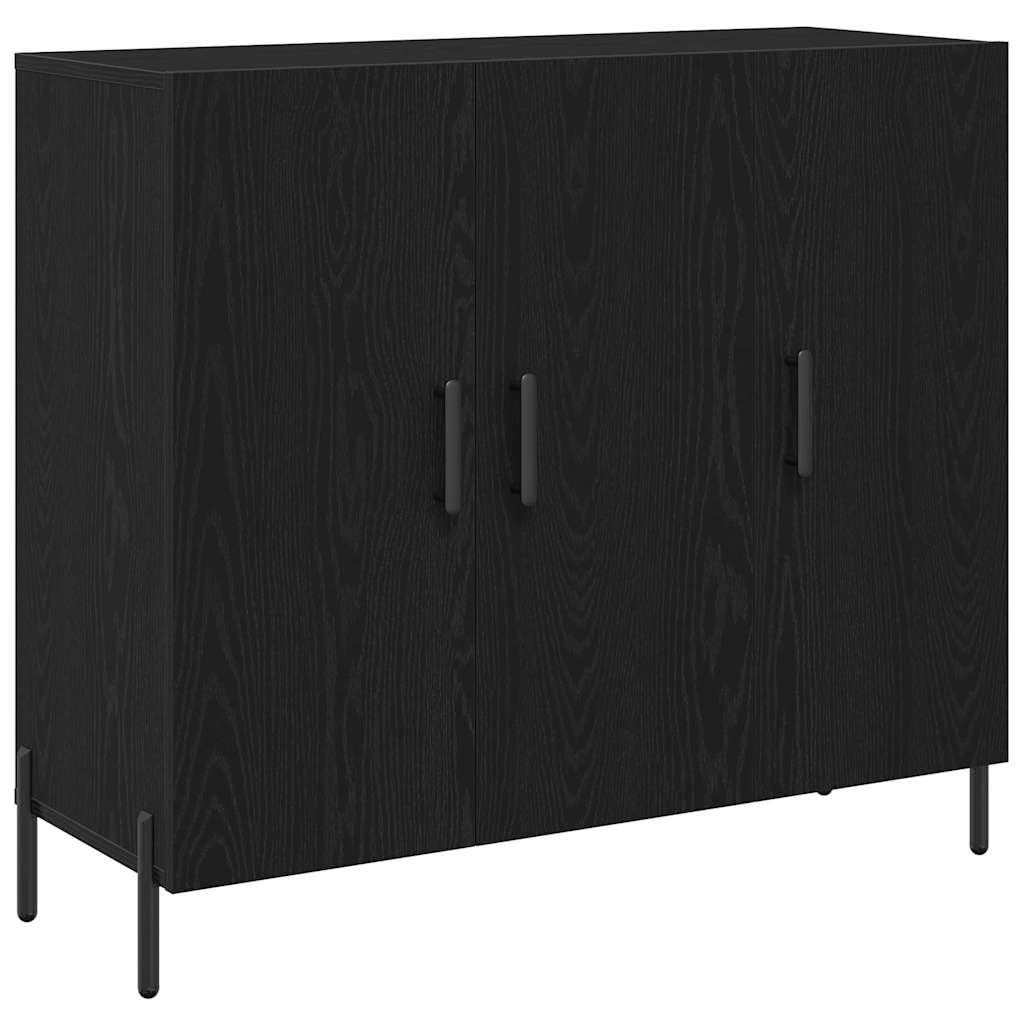 Aparador negro efecto roble para renovar el comedor con un toque moderno y acogedor