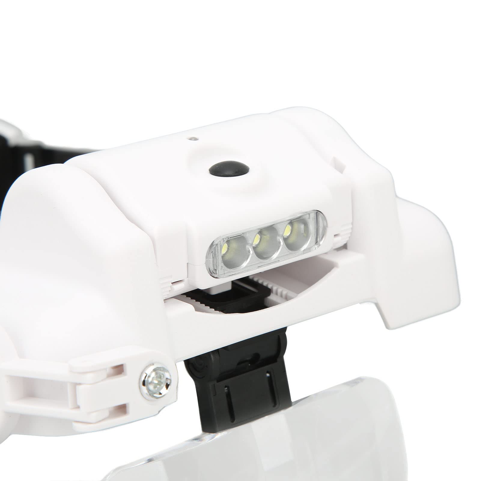 Loupe Bandeau, Loupe à 3 LED Rechargeable avec 23 Grossissements Réglables, pour Lire la Peinture, Réparer la Fabrication de Bijoux
