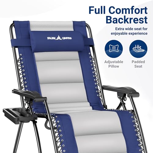Image of UDPATIO Oversized Zero Gravity Chair Folding Padding Outdoor Recliner