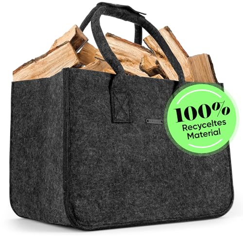 lamounia - Kaminholztasche Filztasche groß - 35L Volumen - 43x30x27cm +...