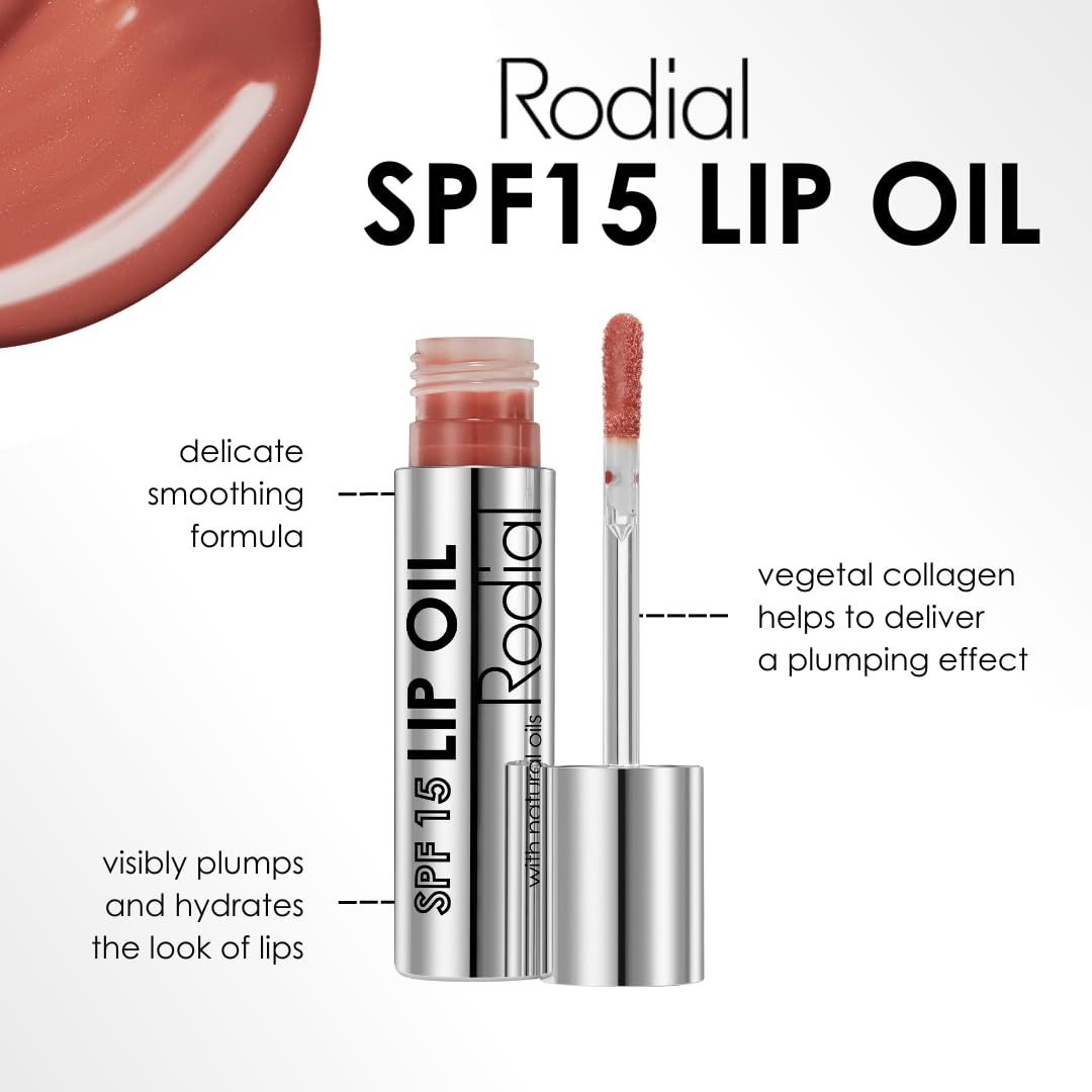 Rodial Plumping Collagen Lip Oil 4 ml, Vegan Collagen-Infused lip oil with Macadamia and Jojoba Oil - Image 3