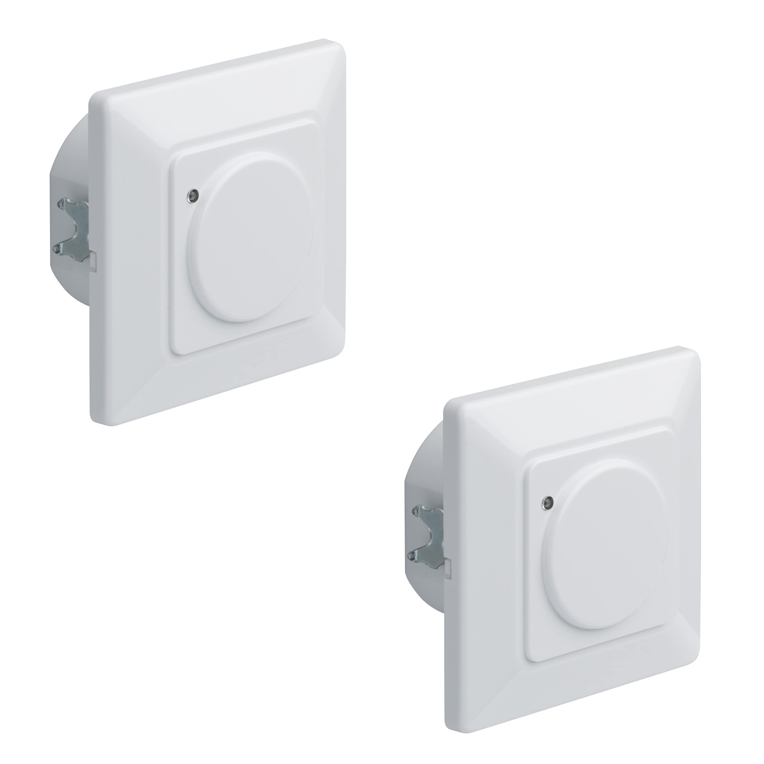 Oktaplex Fee Juego de 2 detectores de Movimiento empotrables Sensor de Alta frecuencia 180° Alcance 5-15m Caja de Pared Hueca 230V Blanco con Sensor crepuscular