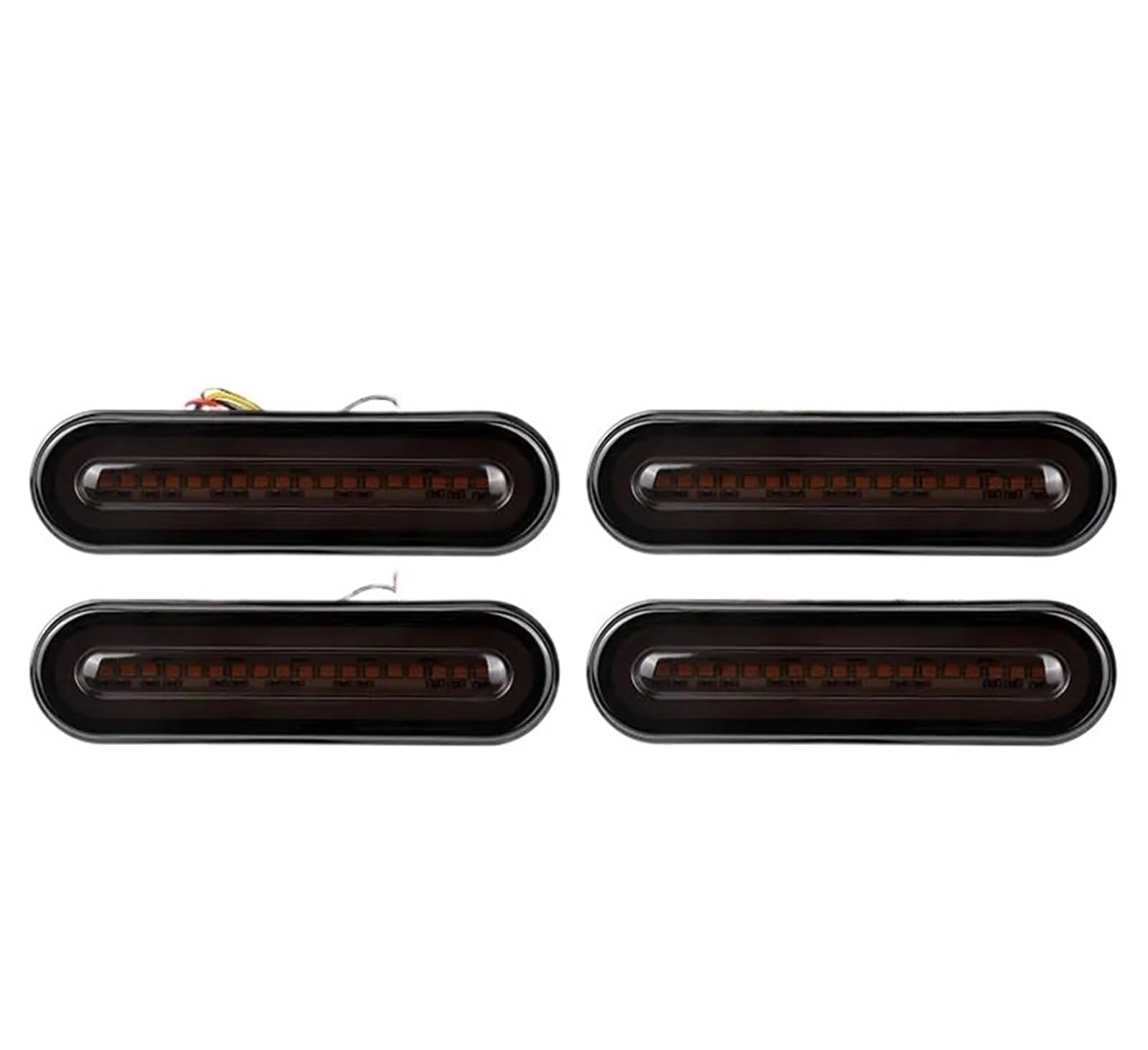 Lámpara Indicadora Luces Freno 12V Y 24V para Camiones, Remolques, Barcos Y Camiones, Luces Traseras 19LED, Lámpara Señal Giro Resistente Al Agua Luz Trasera Coche(4 Piece LED 55 124mm)