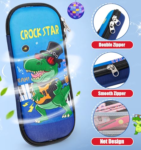 Image of Zest 4 Toyz Pencil Case for Kids Large Capacity Crockstar Design Pencil Pouch for Boys and Girls Age 3 +