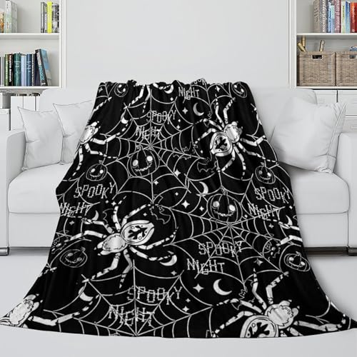 Plaid Halloween motif araignée stylisé pour réchauffer vos soirées en famille - 6