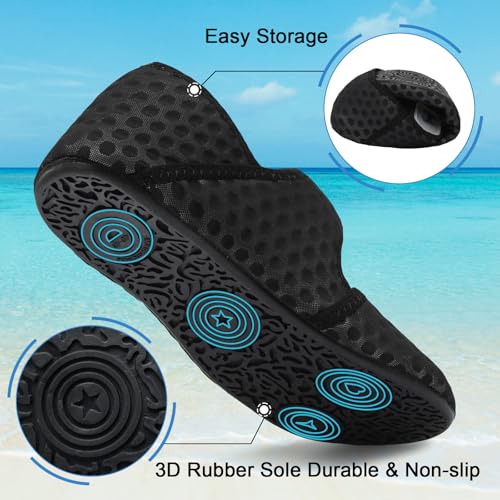 Image of Water Shoes for Women Men Barefoot Beach Swim Aqua Socks Summer Wide Slides Sandals Quick Dry Pool River Sea Sock Shoes