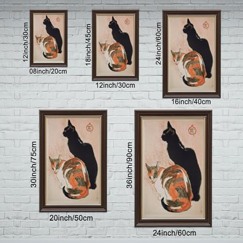 Impression sur toile deux chats Steinlen cadre suspendu bureau
