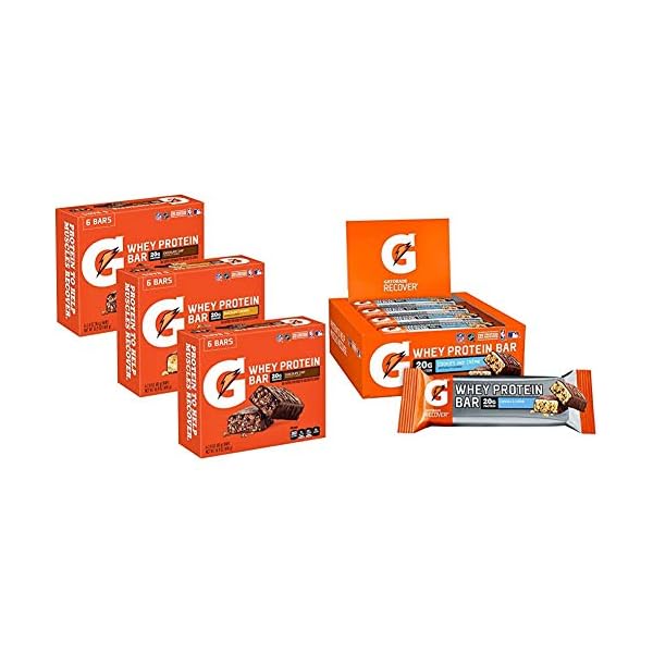 Gatorade Whey Protein Bars, Variety Pack, 2.8 oz bars (Pack of 18