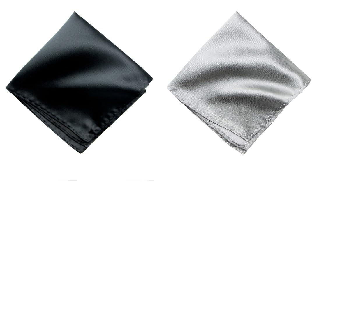 Men's Pocket Square Set – Black & Silver (Pack of 2) | 10x10 inch Satin Finish Handkerchief for Suit, Blazer, Tuxedo, Wedding & Formal Wear-image-39