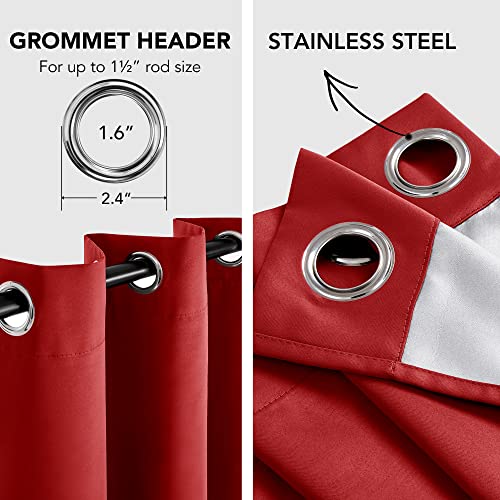 Deconovo Red Curtains 84 Inch Length - Grommet Party Curtains With Silver Backing, Bedroom And Living Room Drapes (52W X 84L, Red, 2 Panels) #TOP5