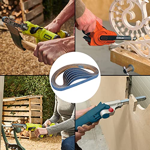 1/2" X 18" Zirconia Sanding Belts For Belt Sander, 32Pcs 8 Each Of 40/60/80/120 Assorted Grits, 1/2 X 18 Inch Sanding Belts For Air Belt Sander, Woodworking, Metal Polishing, Derusting, 32-Pack #TOP4