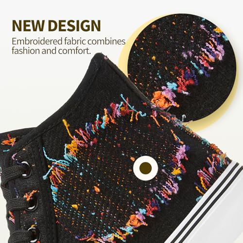 Image of yageyan Womens High Top Canvas Sneakers Lace up Fashion Shoes for Women Casual Classic