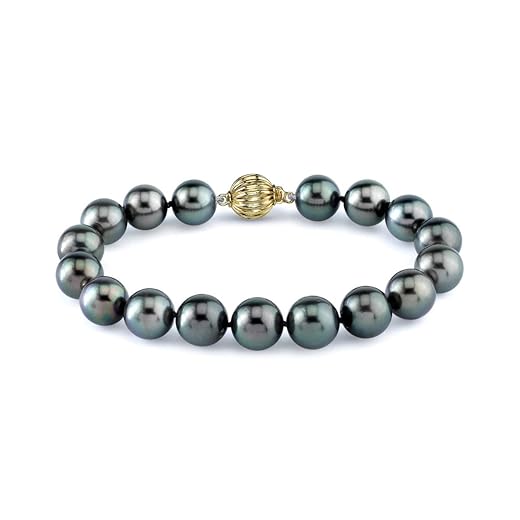 14K Gold Black Tahitian Pearl Bracelet