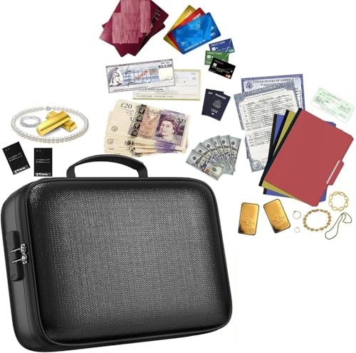 Image of Document Organizer Bag (Fabric) File Organiser Waterproof Document Storage Bag with Lock Important documents Bag Certificates Passport,Home,Office Multilayer Document Organizer Bag. (Black)