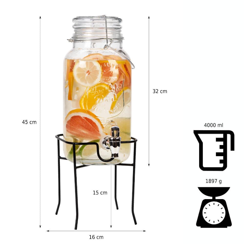 Distributeur De Boissons En Verre Pour Jus / Bouteille D'eau En Verre Avec Robinet Et étagère En Verre - Chine Distributeur De Boissons En Verre, Flacon D'eau En Verre Avec Robinet