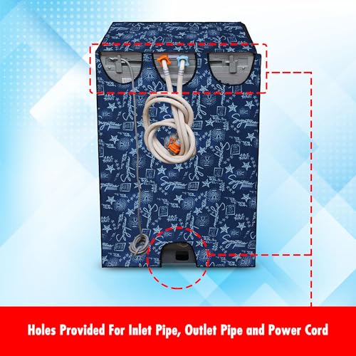 Image of Lithara Top Load Fully Automatic Washing Machine Cover for LG, Samsung, IFB, Whirlpool, Suitable for 6 KG & 6.5 KG - Waterproof, Dustproof Cover (Print-4)
