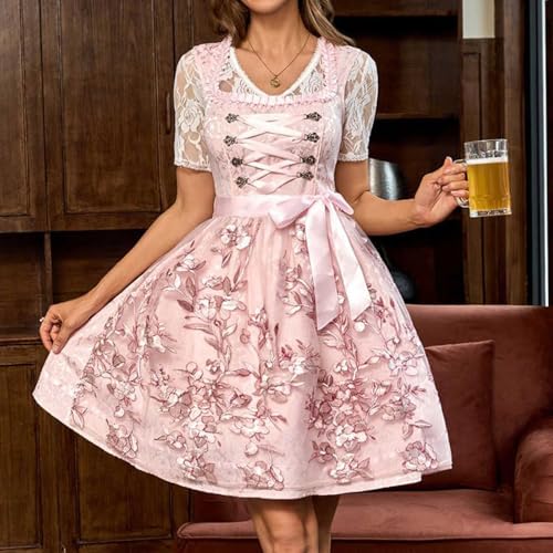 Robe rétro chic type Dirndl de la fête de la bière avec tablier - 3