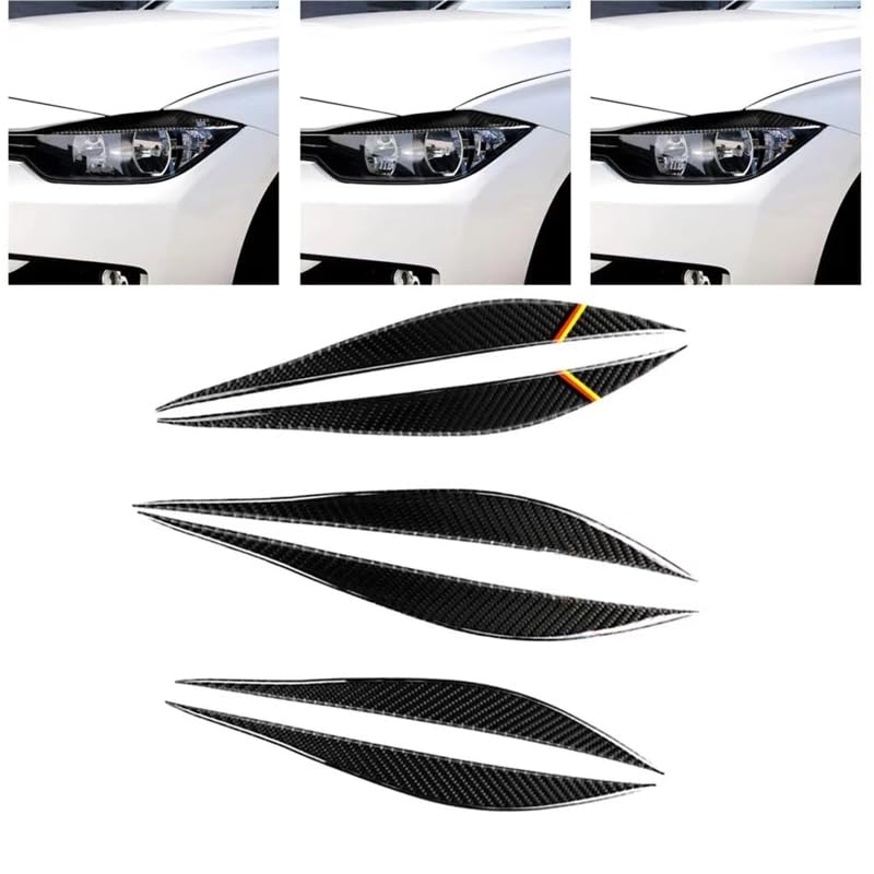 Cache-sourcils de phares pour BMW F30 - Finition haut de gamme jaune carbone F34