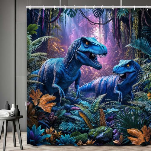 Image of Wathon Dinosaurs Shower Curtain for Kids Bathroom