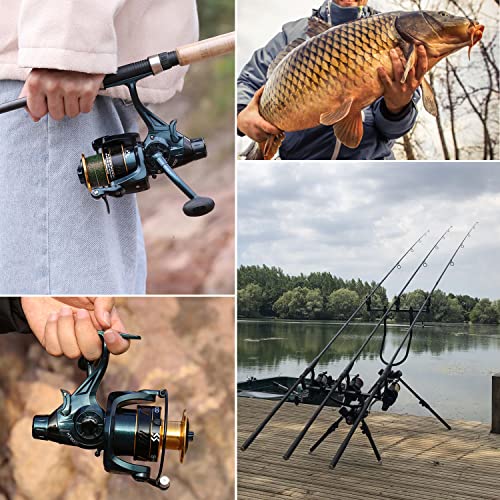 Image of Sougayilang Fishing Reel 13+1 Stainless Steel BB Bait Feeder Carp Spinning Reel for Freshwater and Saltwater-KT4000