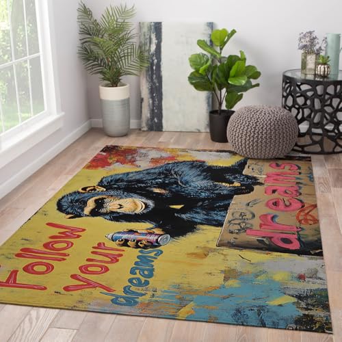 Tapis antidérapant lavable en machine 100x150cm graffiti