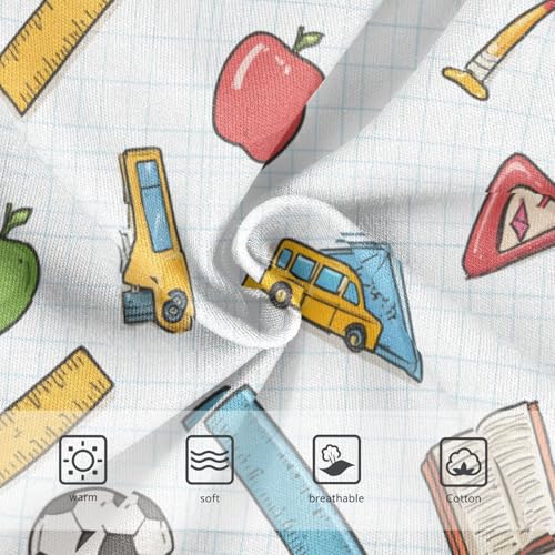 Wusikd Cartoon School Elements Girls' Underwear Cotton Girls Briefs Soft Toddler Underwear 2T3