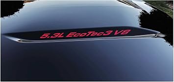 Chevy Silverado RED 5.3L EcoTec3 V8 Hood Lettering Decals 2019-2026 Set of 2 GM Licensed