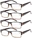 Eyekepper Reading Glasses-4 Pack Brown-Clear Frame for Women Men Reading,Two-Tone Reader Eyeglasses