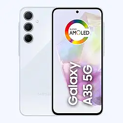 Samsung Galaxy A35 5G, Câmera Tripla Traseira de até 50MP, Selfie de 13MP, Nightography, Apagador de objetos, Design em vidro, IP67, Tela Super AMOLED de 6.6" 120Hz Vision Booster, 256GB - Azul Claro