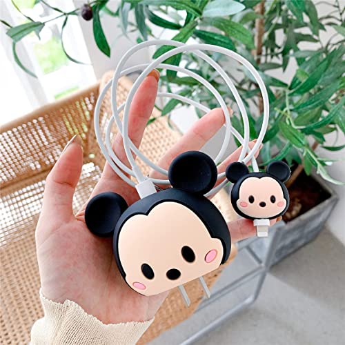 Image of Meyaar Silicone Protective Case for Apple 20W & 18W iPhone USB-C Adapter Charger, Cute Case for iPhone Charger 18W /20W (Cable Protector Not Included) (Minnie+Mickie)