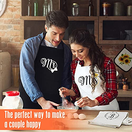 Thygiftree Wedding Gifts For Couple Unique - Initial Monogrammed B, Honeymoon Gifts For Newlywed Couple, Mr And Mrs Aprons For Wedding Surprise From Friends #TOP3