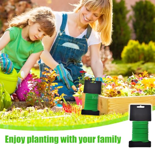 Kellegour 3 Pcs 3mm x 10m Pflanzendraht Grün,Gartendraht Kunststoffummantelt,Garten Bindedraht,Weiche Pflanzendrehbinder-Drähte,zum Sichern und Stützen von Tomaten,Blumen,Pflanzen