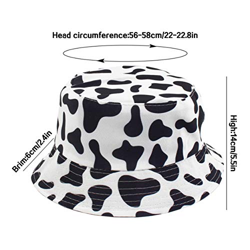 Xyiyi Cow Print Bucket Hat Funny Fishing Hats For Women, Reversible Double-Side-Wear #TOP5