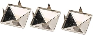 Atyhao 100Pz Square Spike Studs, 10MM-15MM DIY Leathercraft Spike Rivets Square Spike Studs Rivetti Borsa Abbigliamento in Pelle Scarpe Rivetto(Argento 10mm)