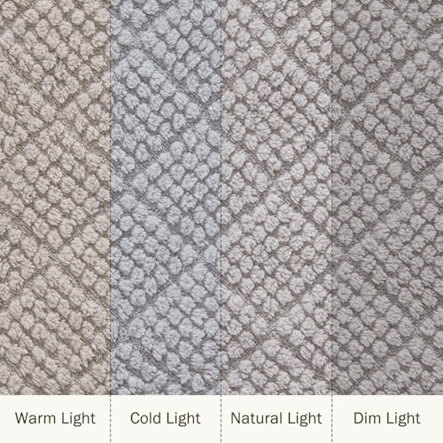 Image of EMME Fleece Blanket, 3D Jacquard Throw Blanket for Couch and Bed, Soft Cozy and Fluffy Blankets Lightweight Luxury Flannel with Waffle Design (Grey, 50 inch x 60 inch)