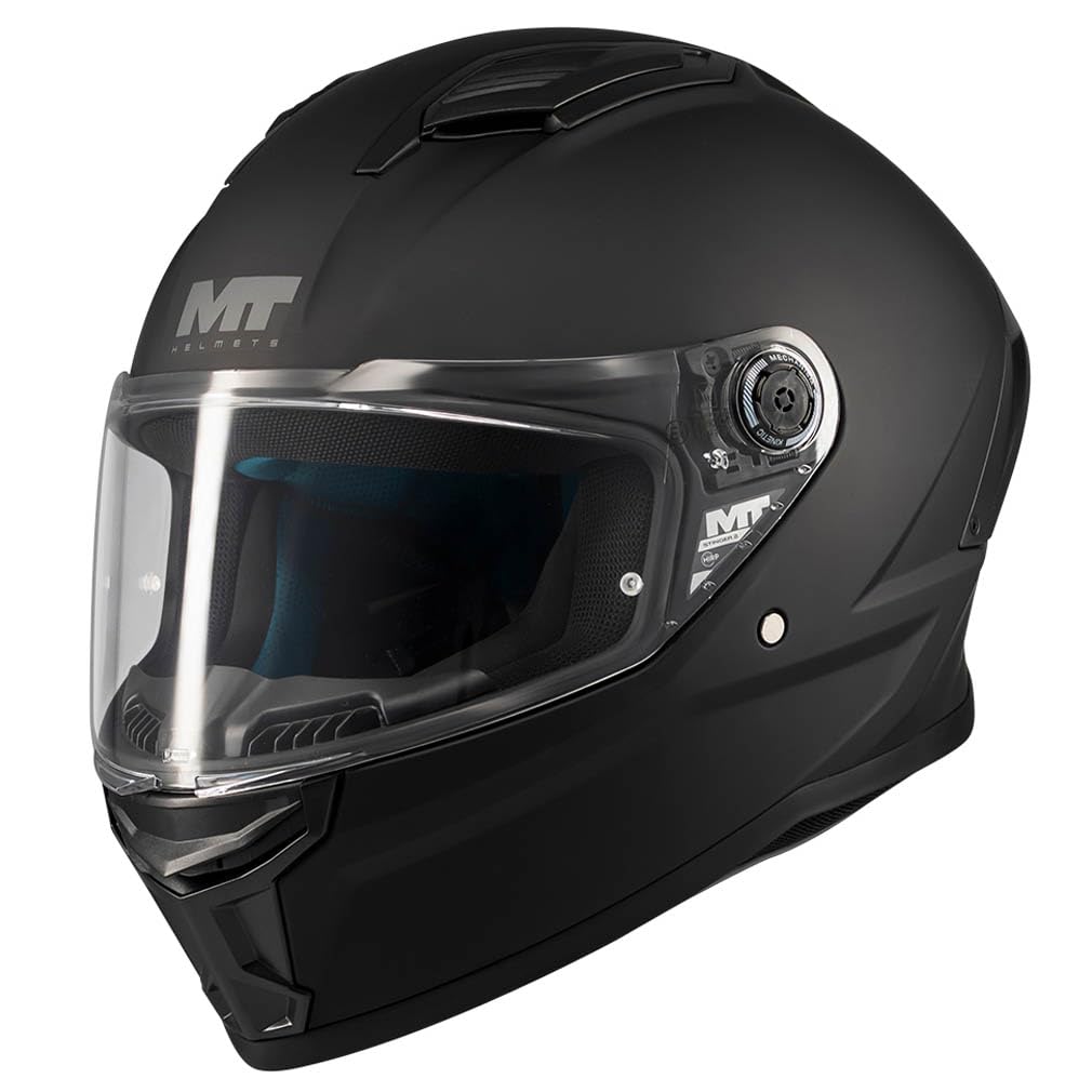 MT Helmets Stinger 2 Pure Designed Negro Mate ECE 22.06 - Casco Moto Integral - Unisex Hombre y Mujer