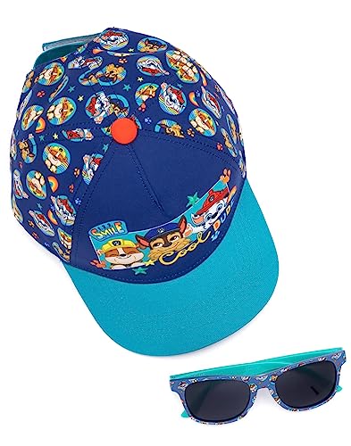 Paw Patrol Boys Snapback Cap & Sunglasses | Rubble Chase Marshall Cool Dude Blue Summer Hat & Shades | Adjustable Headwear4