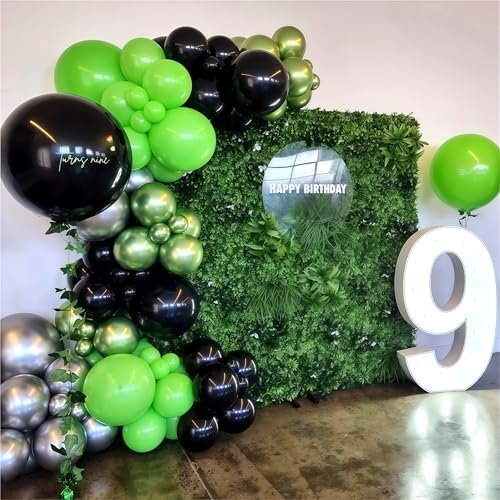 Green and Black Balloons, 35PCS Lime Green Black Silver Balloons, Gamer Latex Balloon for Boys Men Football Video Game On Level Favor Theme Jungle Theme Graduation Birthday Party Decorations Supplies - Image 6