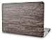 KEC MacBook Pro 15" Case (2017 & 2016 Touch Bar) Leather Case Cover Folio Italian Pebble Leather A1707 (Wood Leather 1)