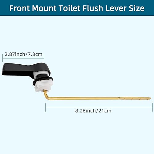 Miniatura 4 de Hygie Rinse Juego de 2 piezas universales de repuesto de mango de inodoro de metal para montaje frontal, compatible con tanque de inodoro