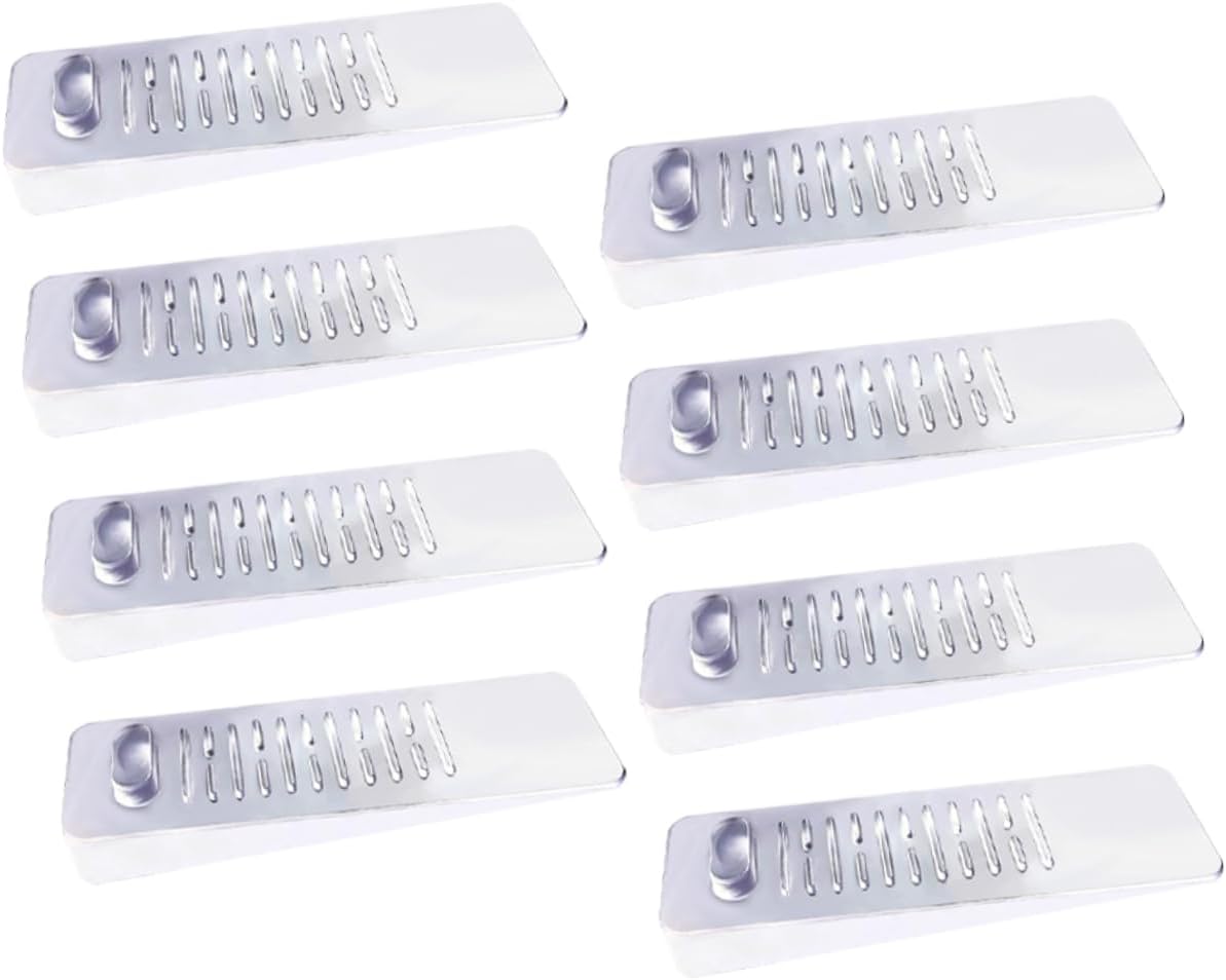 8pcs PVC Leveling Shims for Furniture, Stackable Silver Door Stops