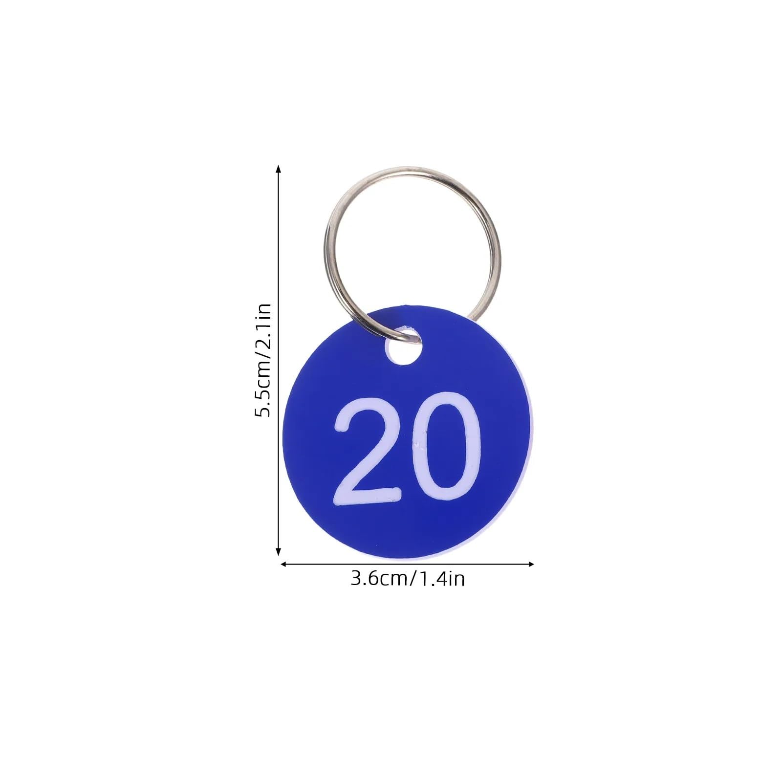 Targhette in plastica con numero identificativo, 40 pezzi, in metallo, chiave rotonda da 1 a 20, con anello diviso, per gestione organizzata in ambienti umidi umidi, per ufficio, hotel, cassetta