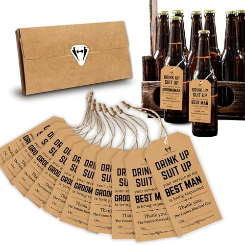 STOFINITY Groomsmen Proposal Gift - Wedding Groomsmen Gifts Set Of 8 Will You Be My Groomsman Cards, 2 Will You Be My Best Man Proposal Gifts, Groomsman Gifts Ideas Suit Up Groomsmen Cards