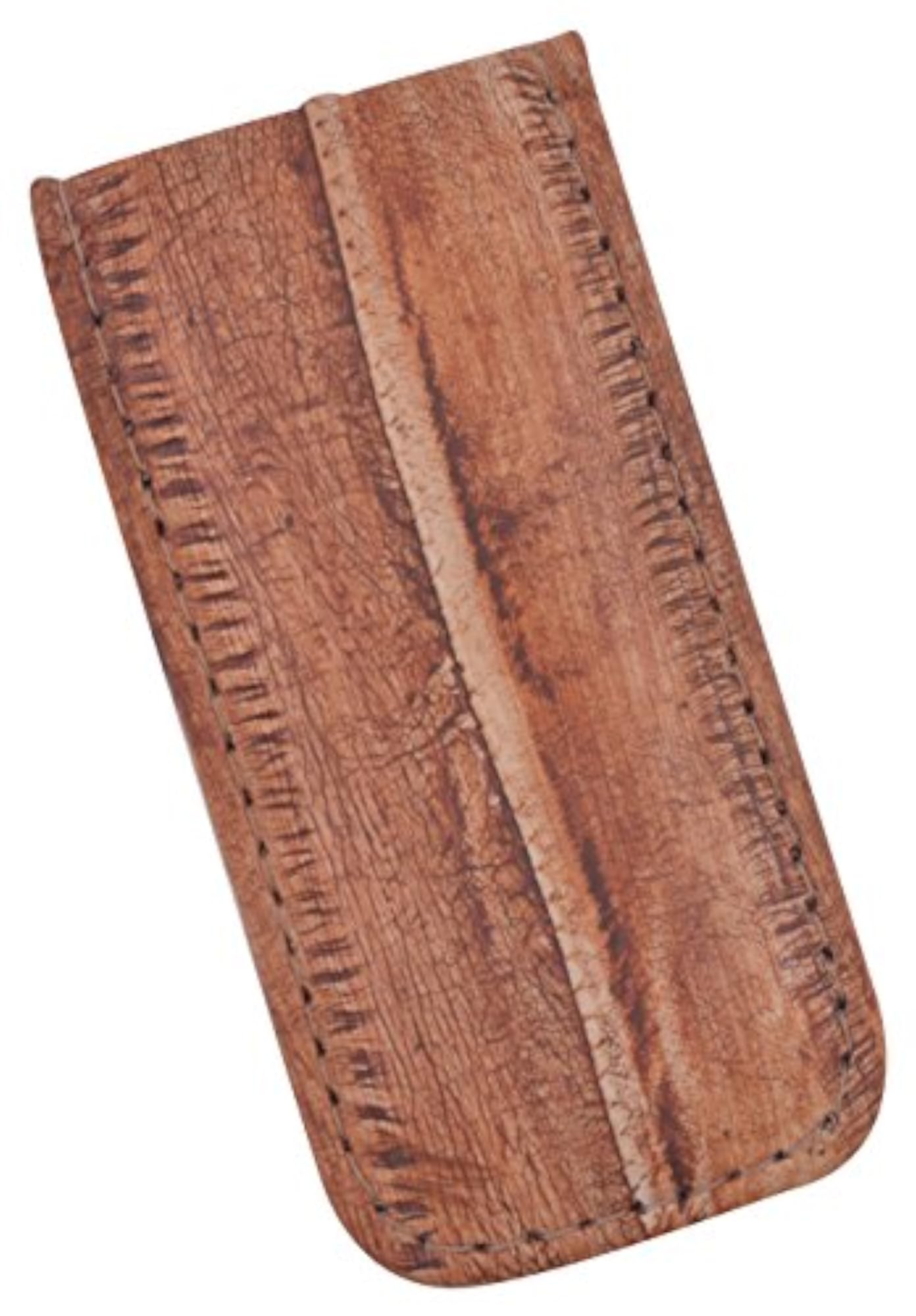 Eel Skin Leather Magnetic Money Clip, Waterproof Brown