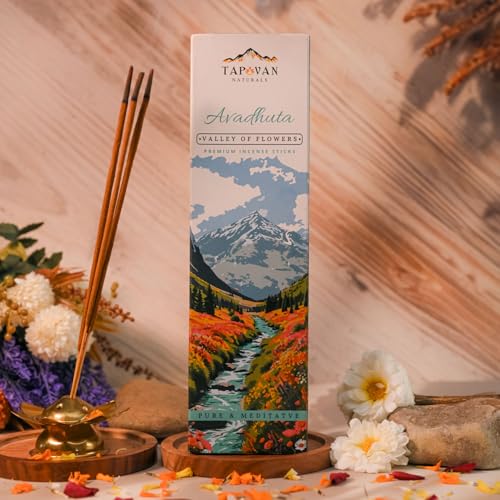 Image of Premium Incense Sticks - Luxury Floral & Cedar Fragrance Blends (Valley of Flowers, Fragrance of Heaven) for Peaceful Meditation & Spiritual Connection | Pack of 2 (80 Sticks)
