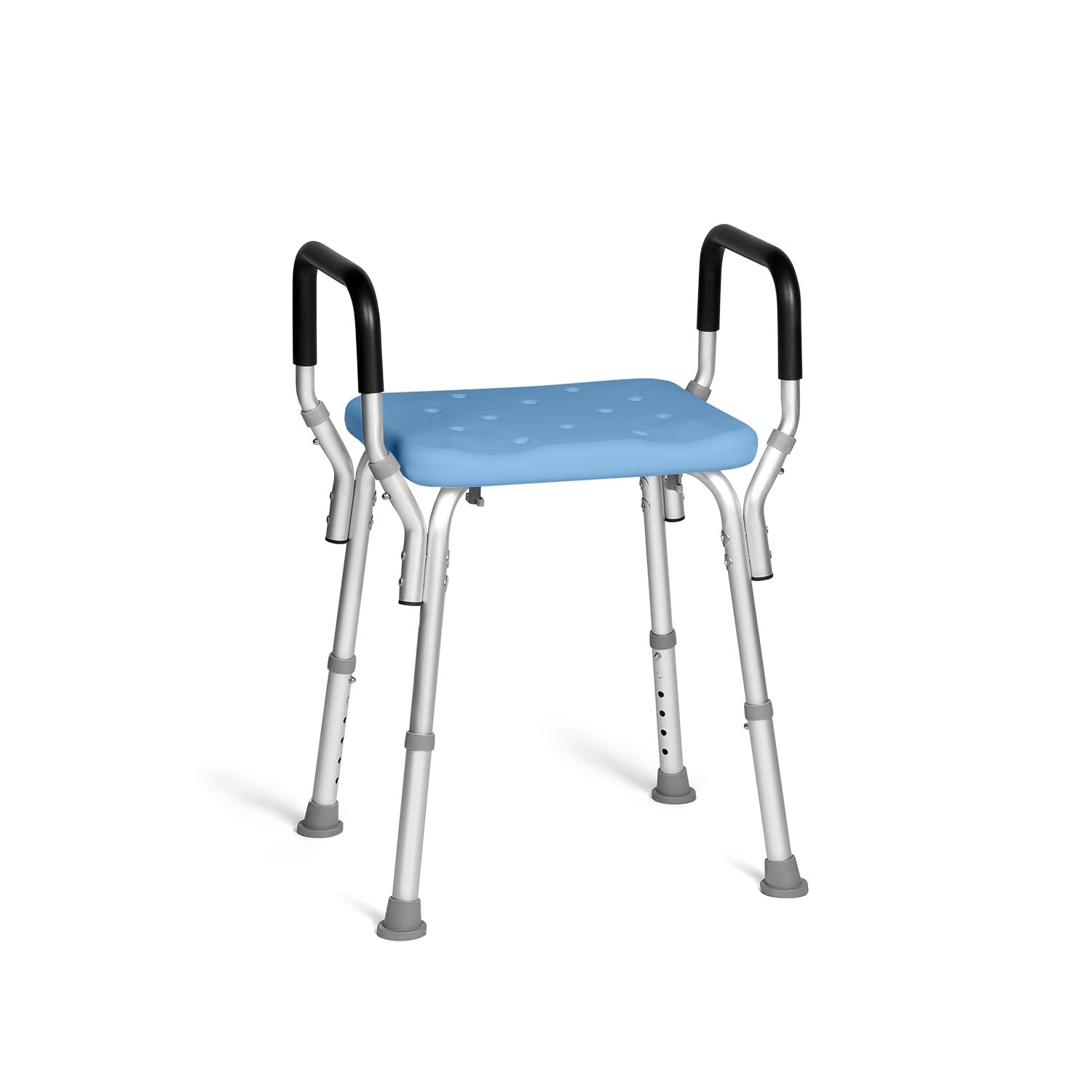 Geriafy Sgabello Doccia Regolabile con Braccioli Antiscivolo per Anziani | Aqua Pro, sgabello doccia con braccioli, altezza regolabile, seduta stabile, antiscivolo, alluminio