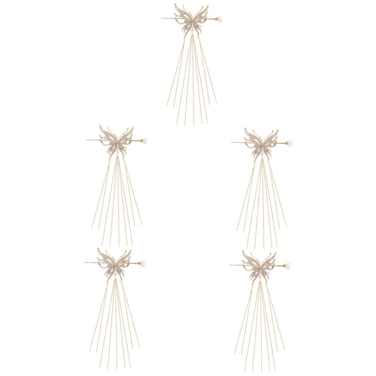 minkissy 5pezzi Fermaglio Per Forma Di Farfalla Con Perle Accessorio Vintage Per Chignon Elegante e Resistente Per Donne Per Acconciature Quotidiane