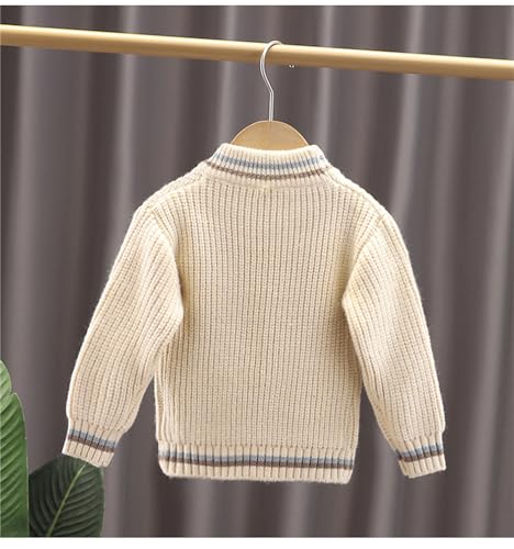 He&Yingmin Children's Knitted Sweater Boys Girls' Solid Round Neck Pullover Sweaters3